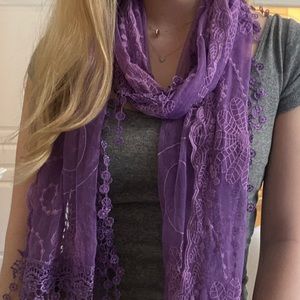Purple Lace Scarf